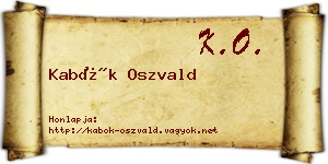 Kabók Oszvald névjegykártya
